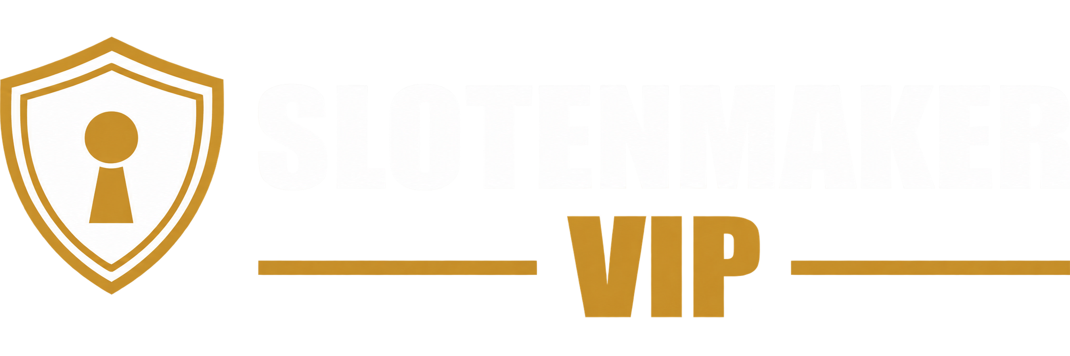 Wit en goud logo van Slotenmaker VIP voor donkere achtergrond